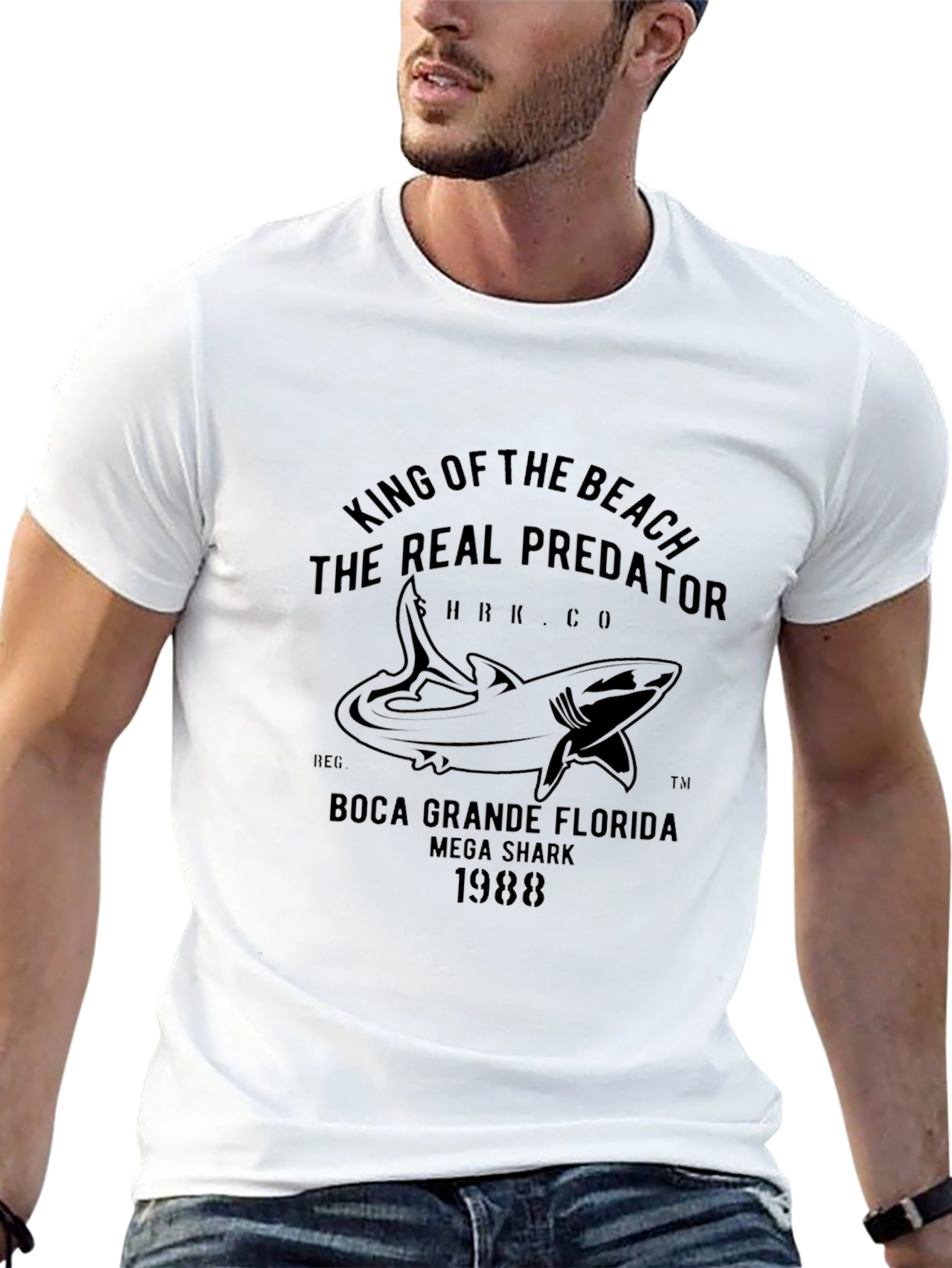 King of the Beach Shark Graphic Tee - Black