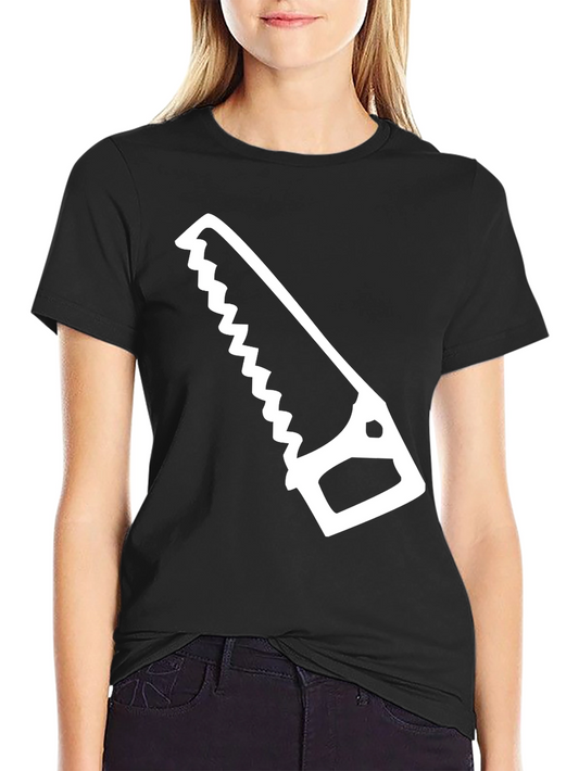 Hand Saw Graphic Tee - Black Cotton T-Shirt