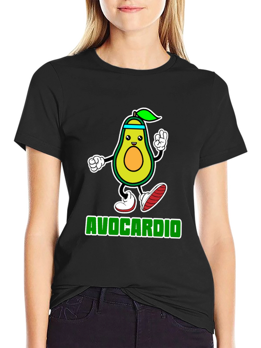 Avocardio Black T-Shirt - Funny Avocado Workout Tee
