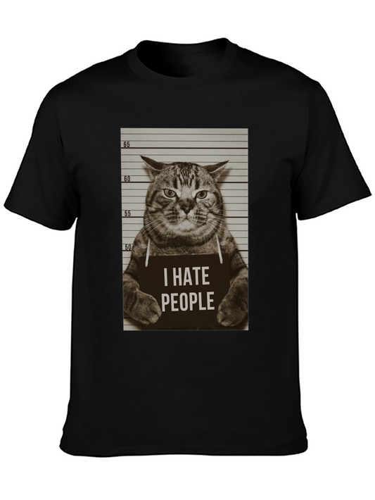 I Hate People Cat Mugshot T-Shirt