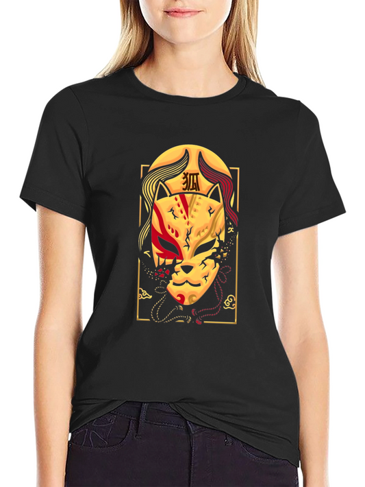 Japanese Kitsune Mask T-Shirt - Unique Graphic Tee