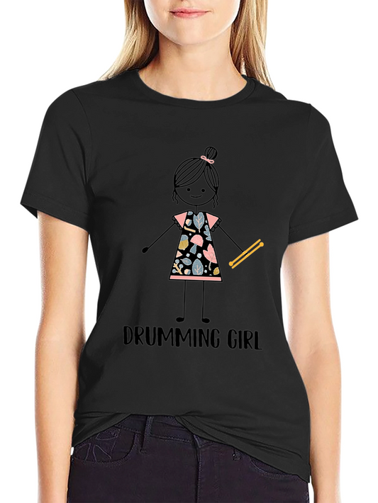 Drumming Girl Graphic Tee