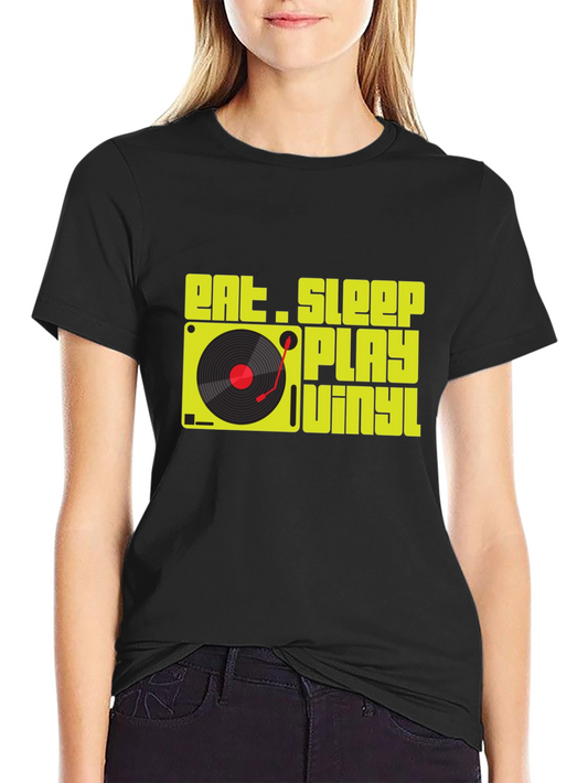 Eat Sleep Play Vinyl T-Shirt - DJ Music Lover Tee
