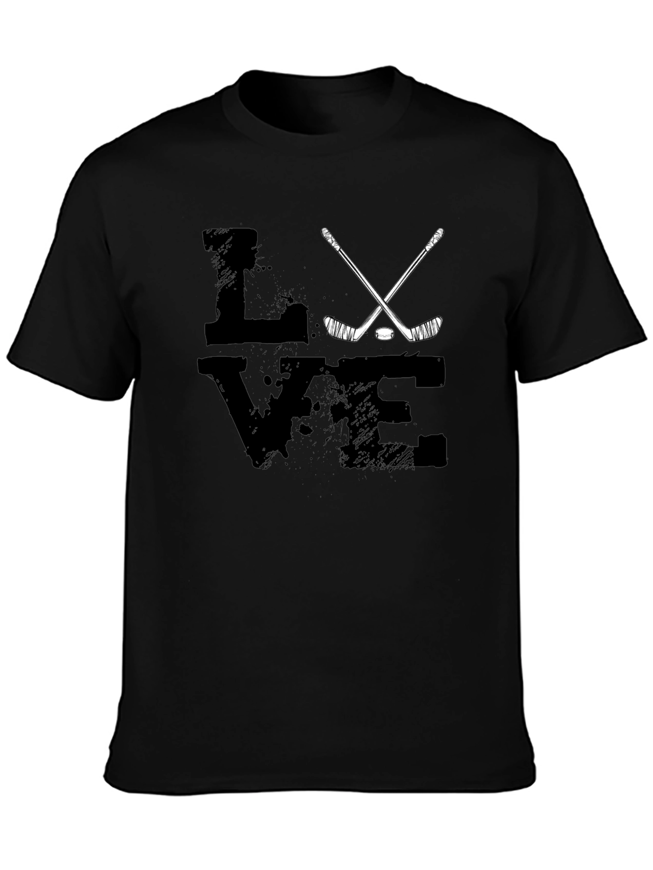 Love Hockey Black T-Shirt