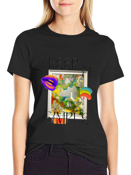Keep it Simple Graphic Tee - Artsy Black T-Shirt