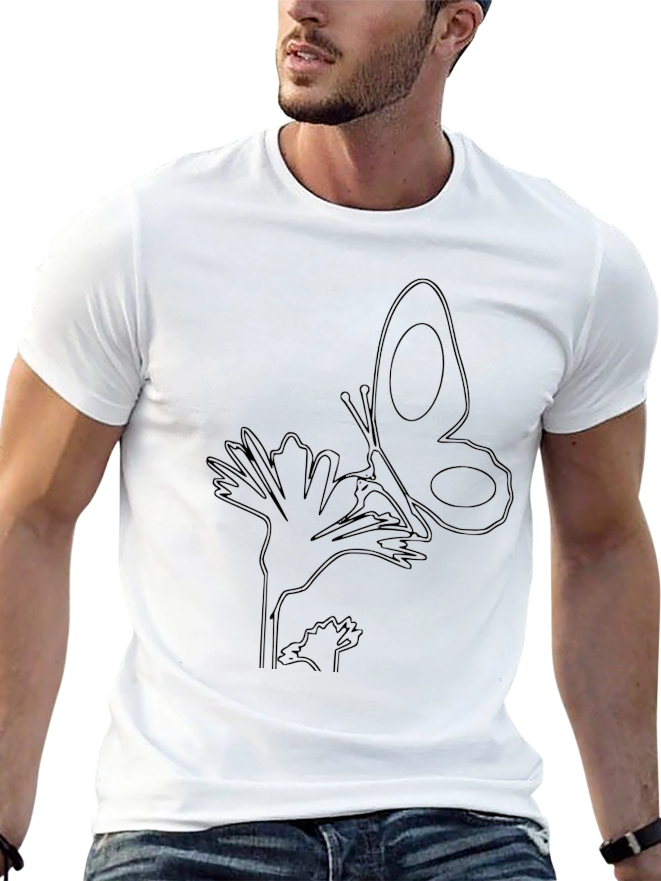 Black Butterfly Outline T-Shirt