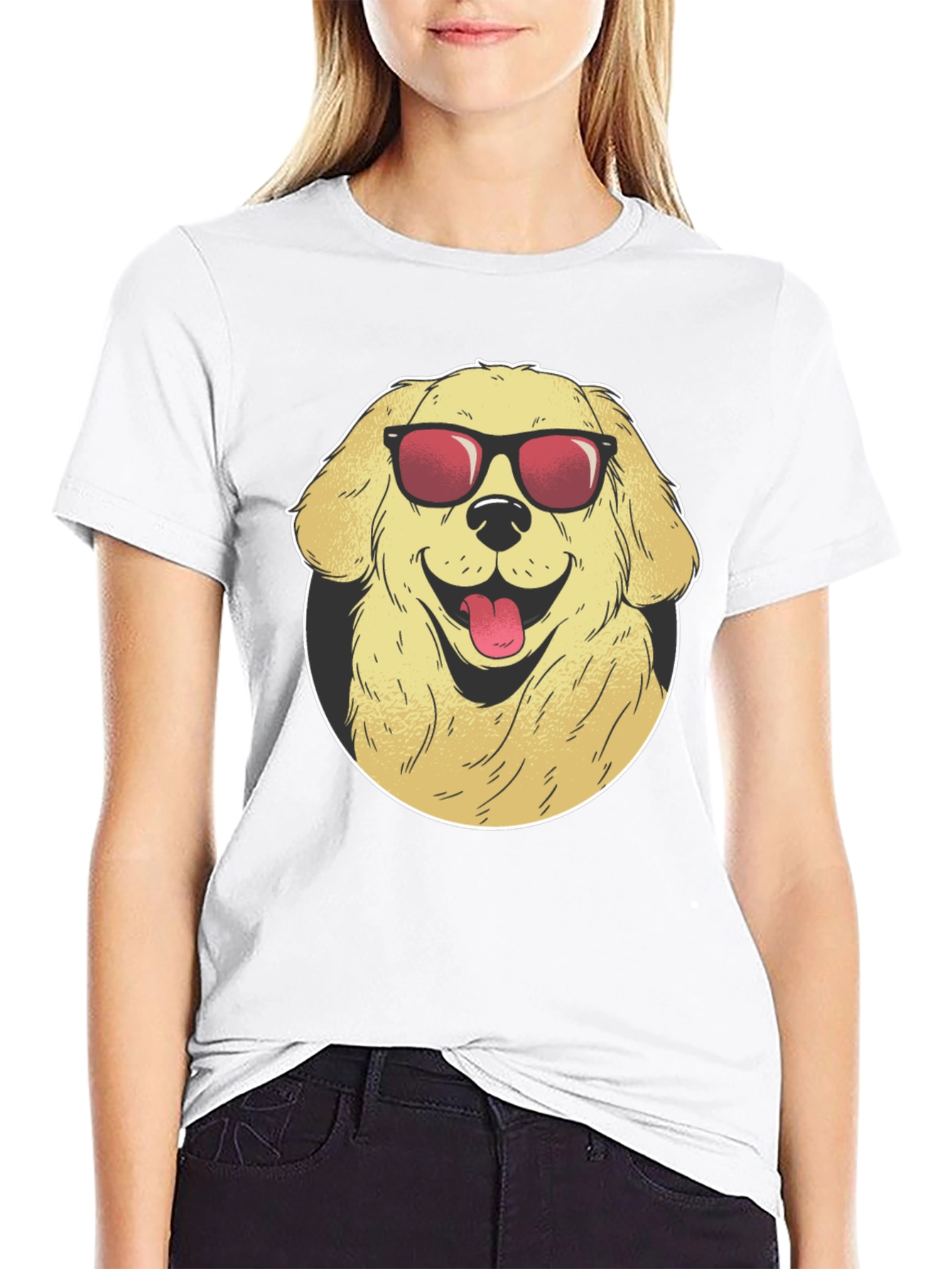Cool Dog Graphic Tee - Black Cotton T-Shirt