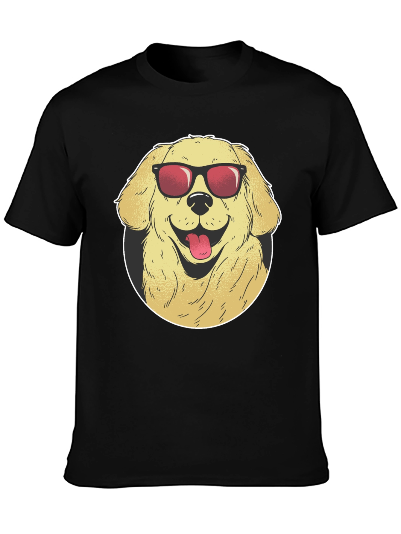 Cool Dog Graphic Tee - Black Cotton T-Shirt