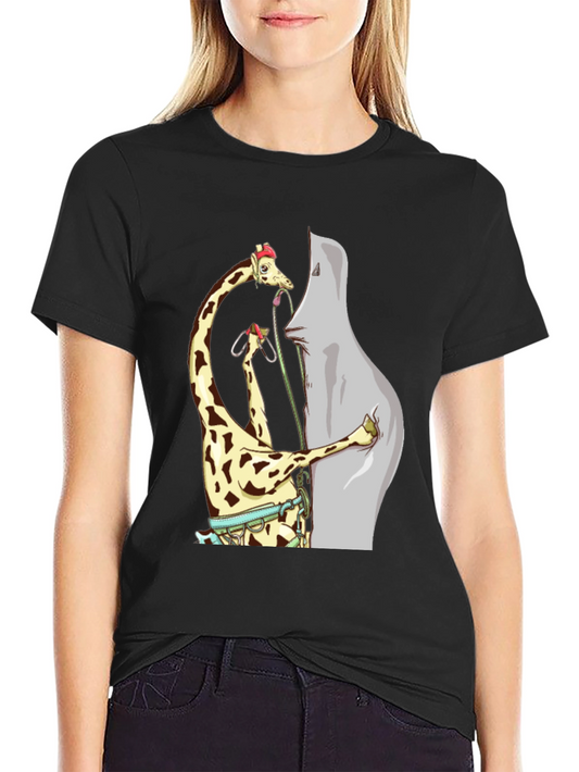 Giraffe Climbing Funny T-Shirt