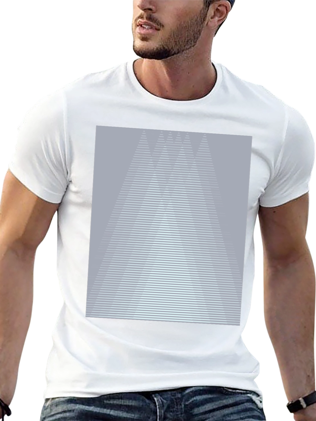 Abstract Geometric Graphic Tee - Modern Casual Shirt