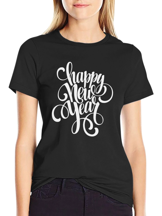 Festive Happy New Year Graphic Tee - Stylish Celebration Shirt