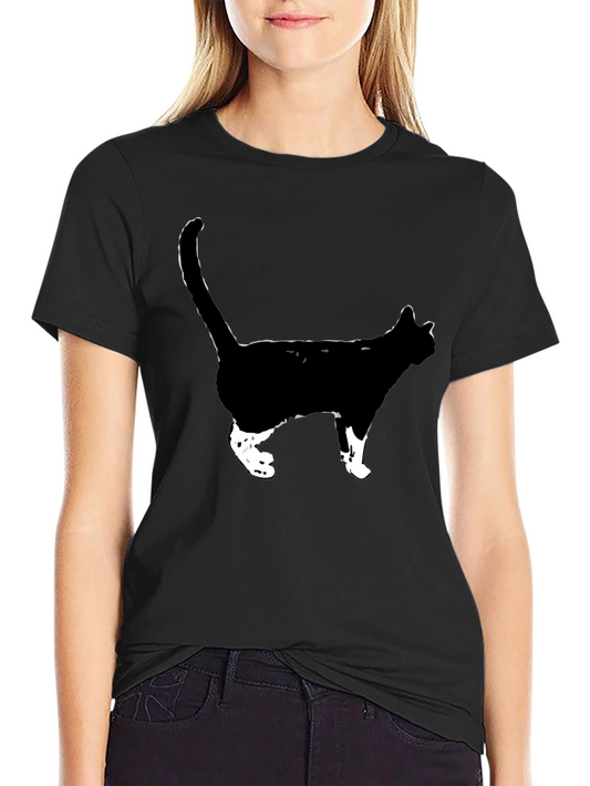 Cool Cat Graphic Tee - Black