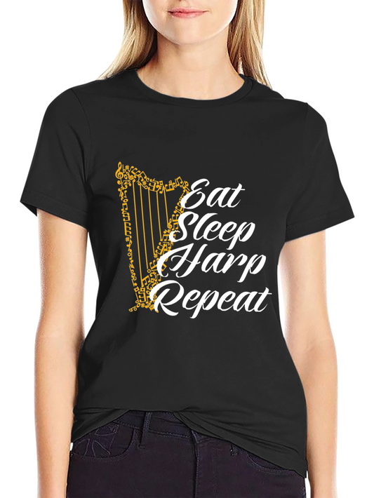 Eat Sleep Harp Repeat Graphic Tee