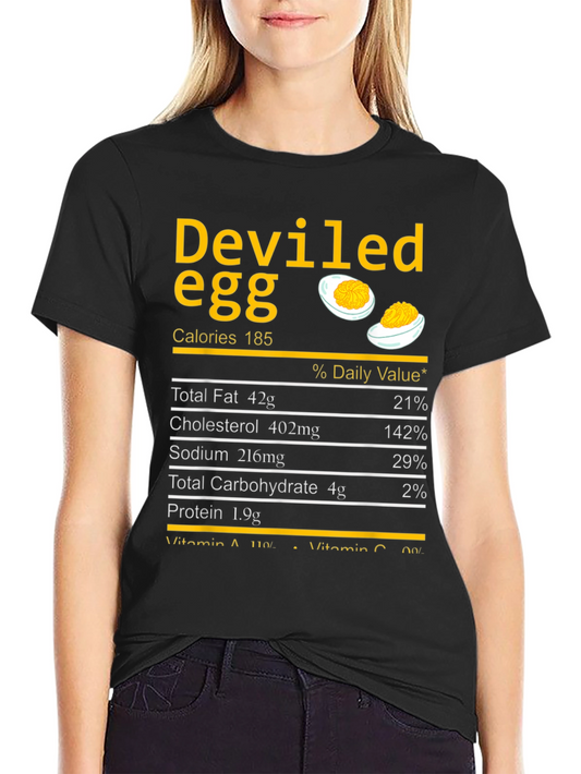Deviled Egg Nutrition Facts T-Shirt - Funny Foodie Tee