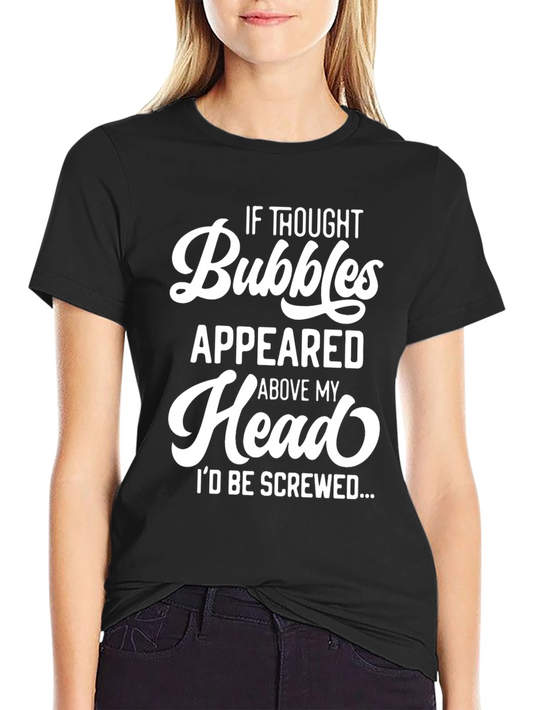 Funny Thought Bubbles Graphic Black T-Shirt