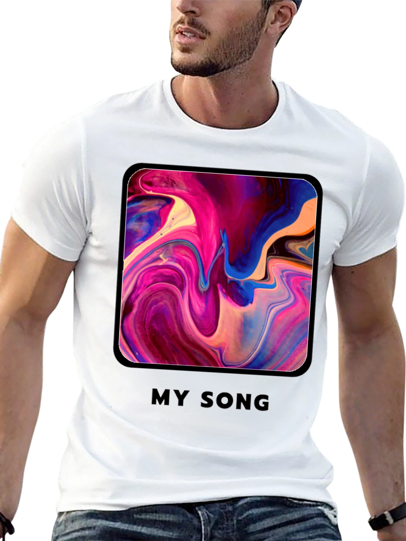 Abstract Art My Song Graphic Tee - Modern Print