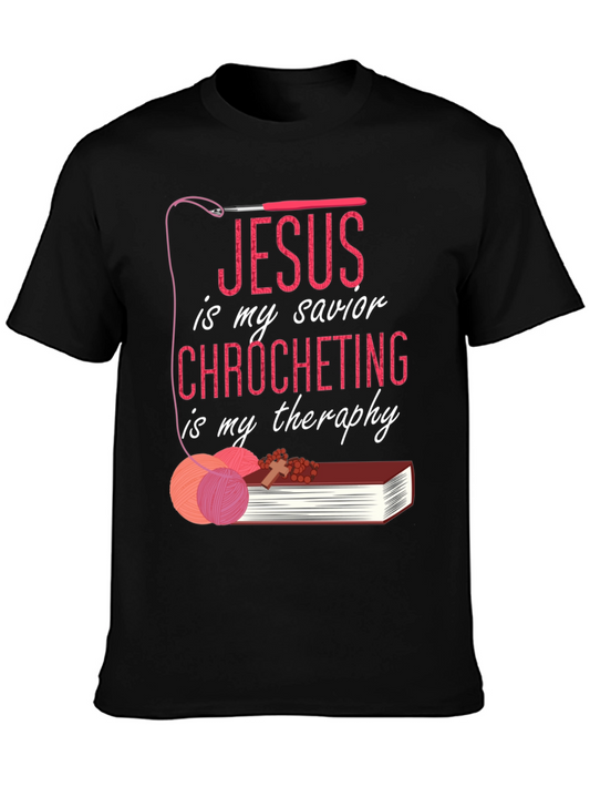 Jesus Crochet Therapy Graphic T-Shirt
