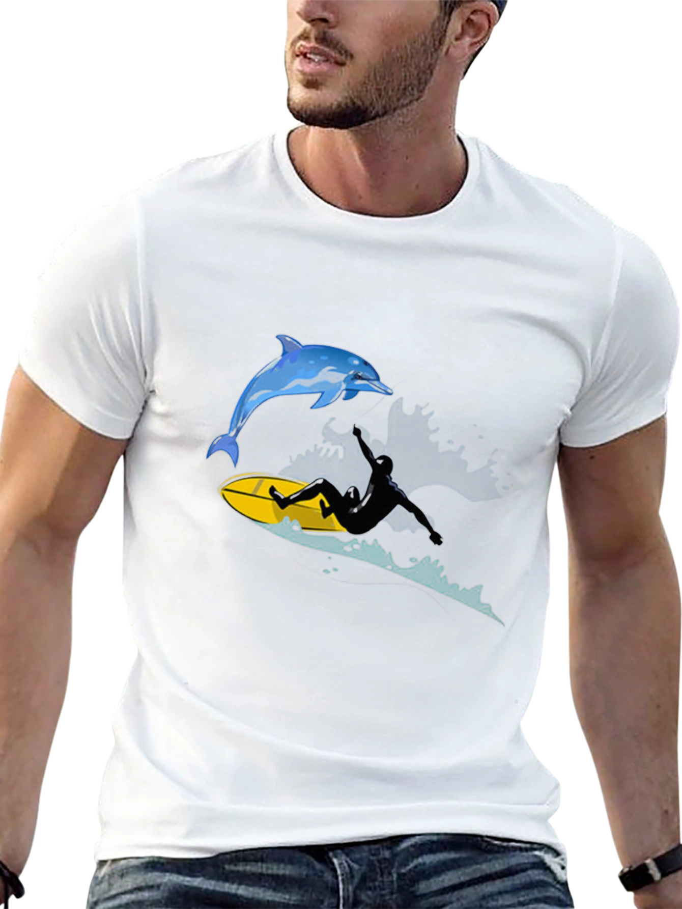 Surfing Dolphin Graphic Tee