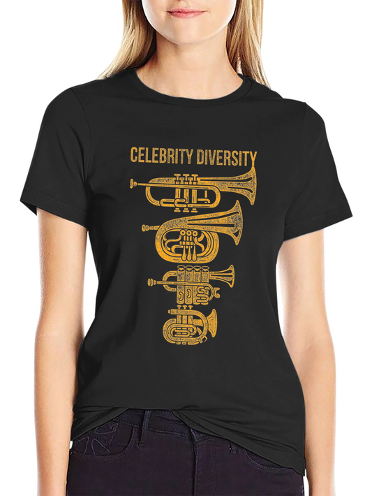Celebrity Diversity Trumpet Graphic T-Shirt