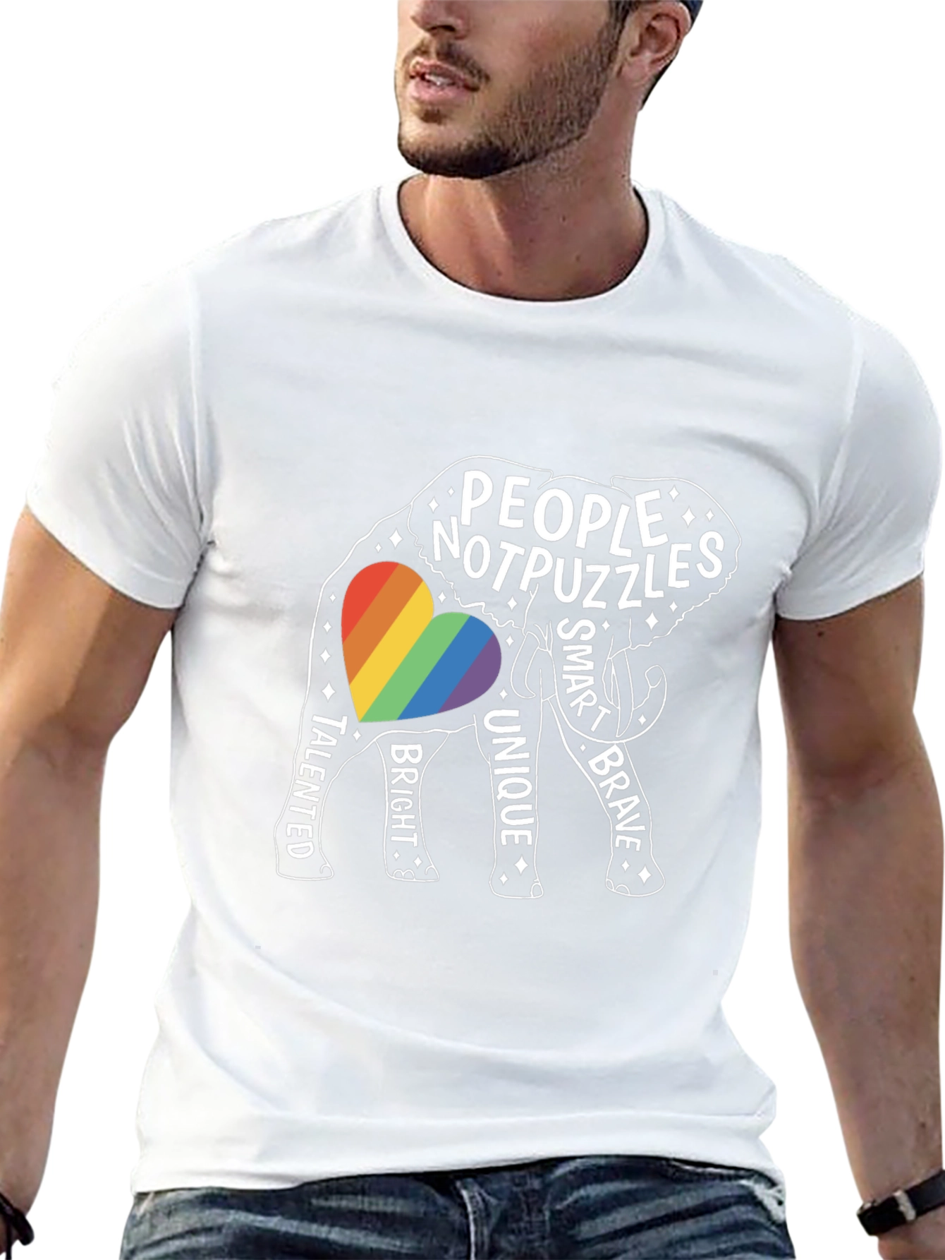 People Not Puzzles Elephant LGBTQ+ Pride Tee