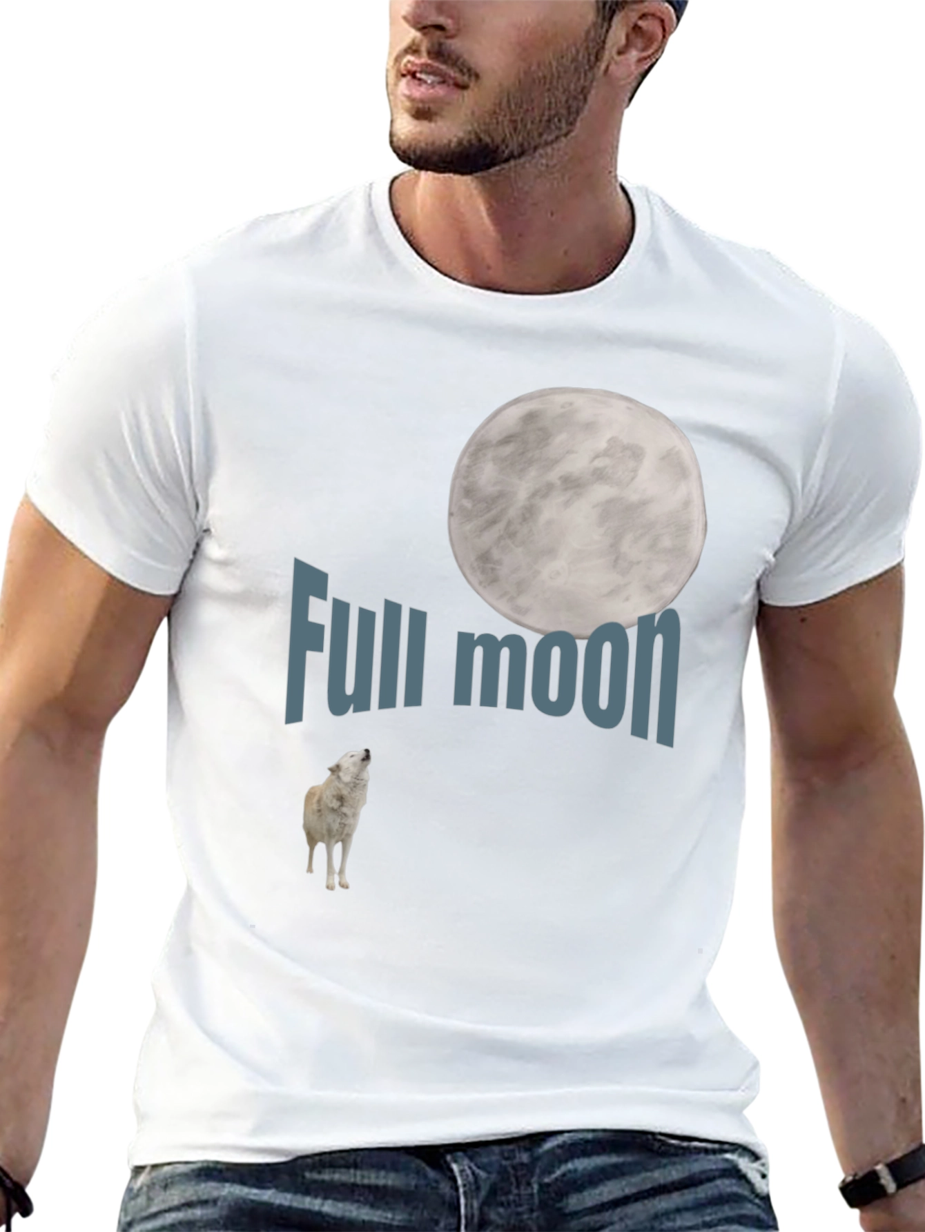 Full Moon Wolf Graphic Tee