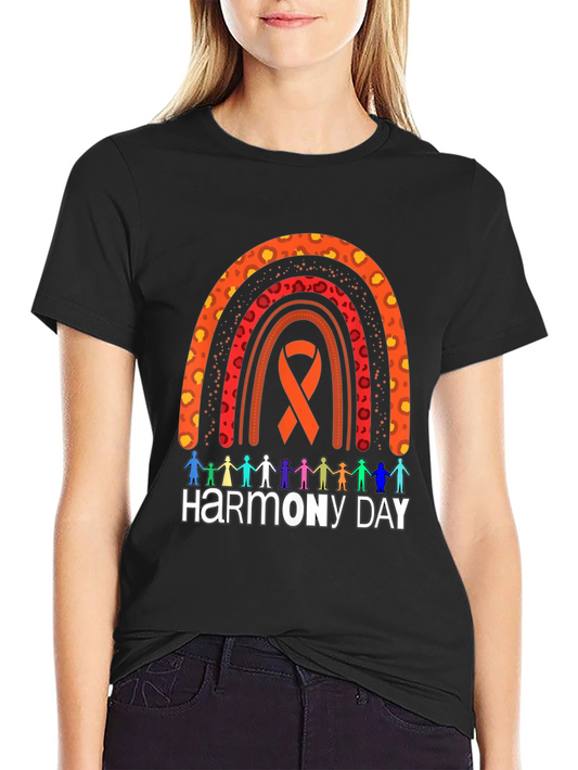 Harmony Day Graphic Tee - Rainbow Ribbon Design
