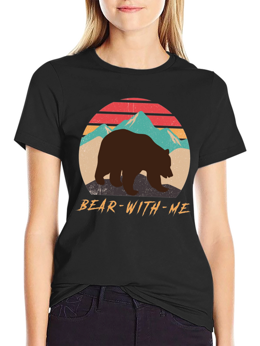 Bear With Me Graphic Tee - Retro Mountain Design