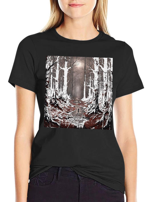 Eerie Forest Graphic Tee - Dark Nature Design