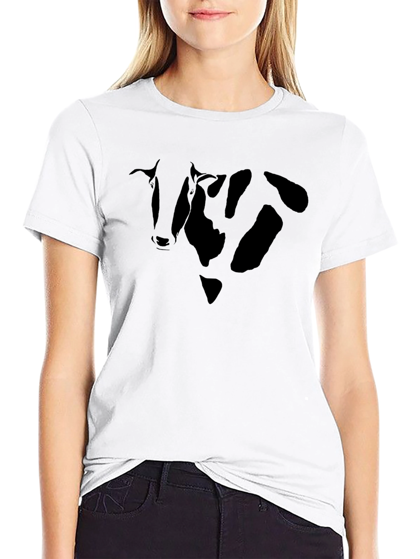 Cow Graphic T-Shirt - Black Casual Wear