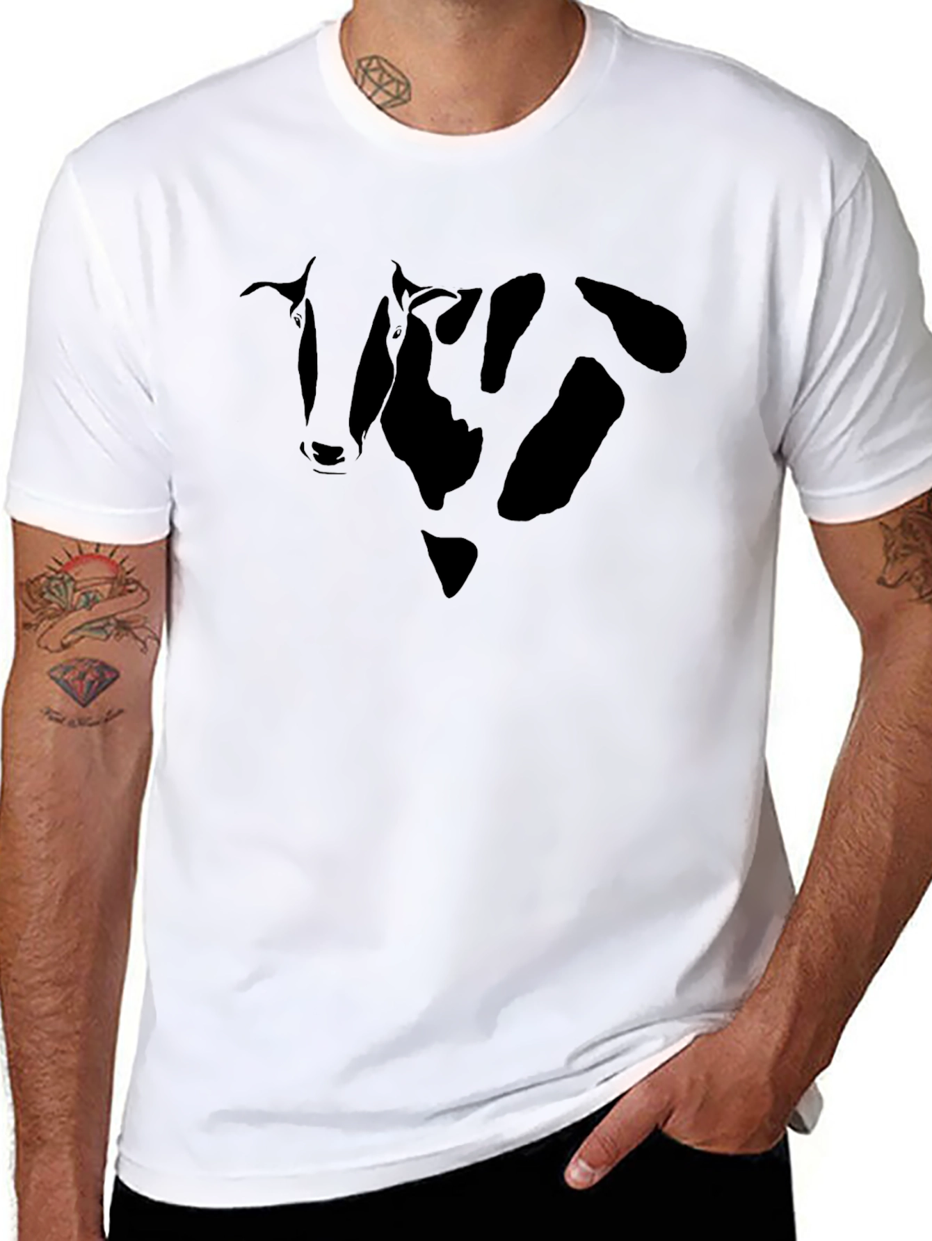 Cow Graphic T-Shirt - Black Casual Wear