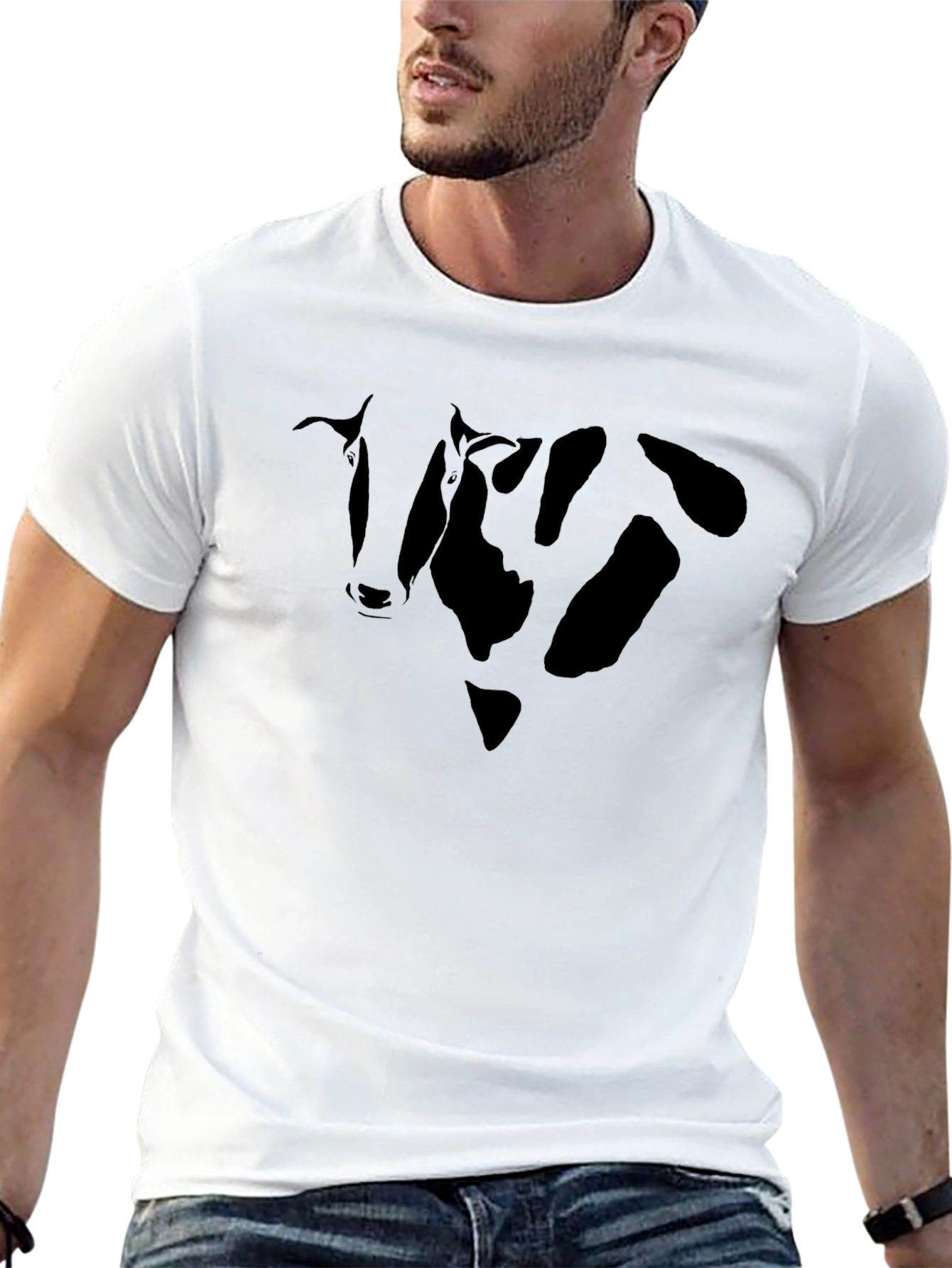 Cow Graphic T-Shirt - Black Casual Wear