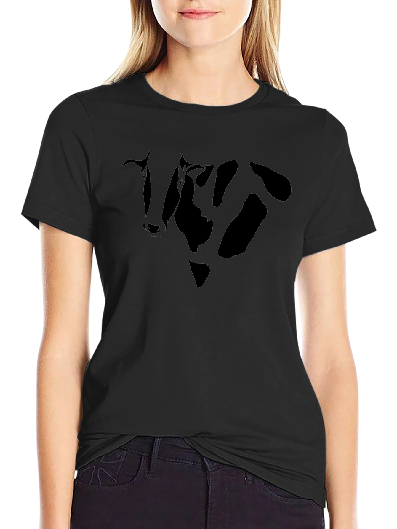 Cow Graphic T-Shirt - Black Casual Wear