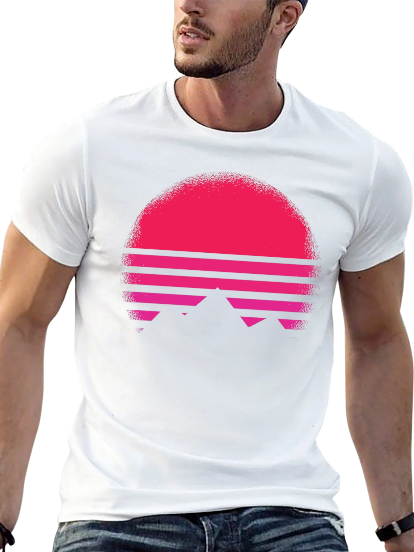 Retro Sunset Graphic Tee - Black