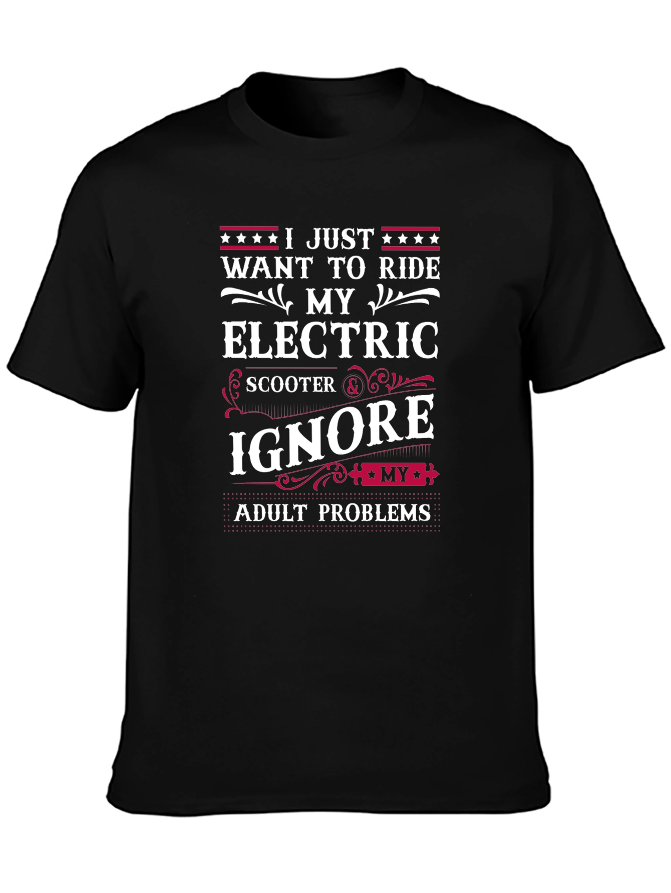 Electric Scooter Rider T-Shirt - Ignore Adult Problems