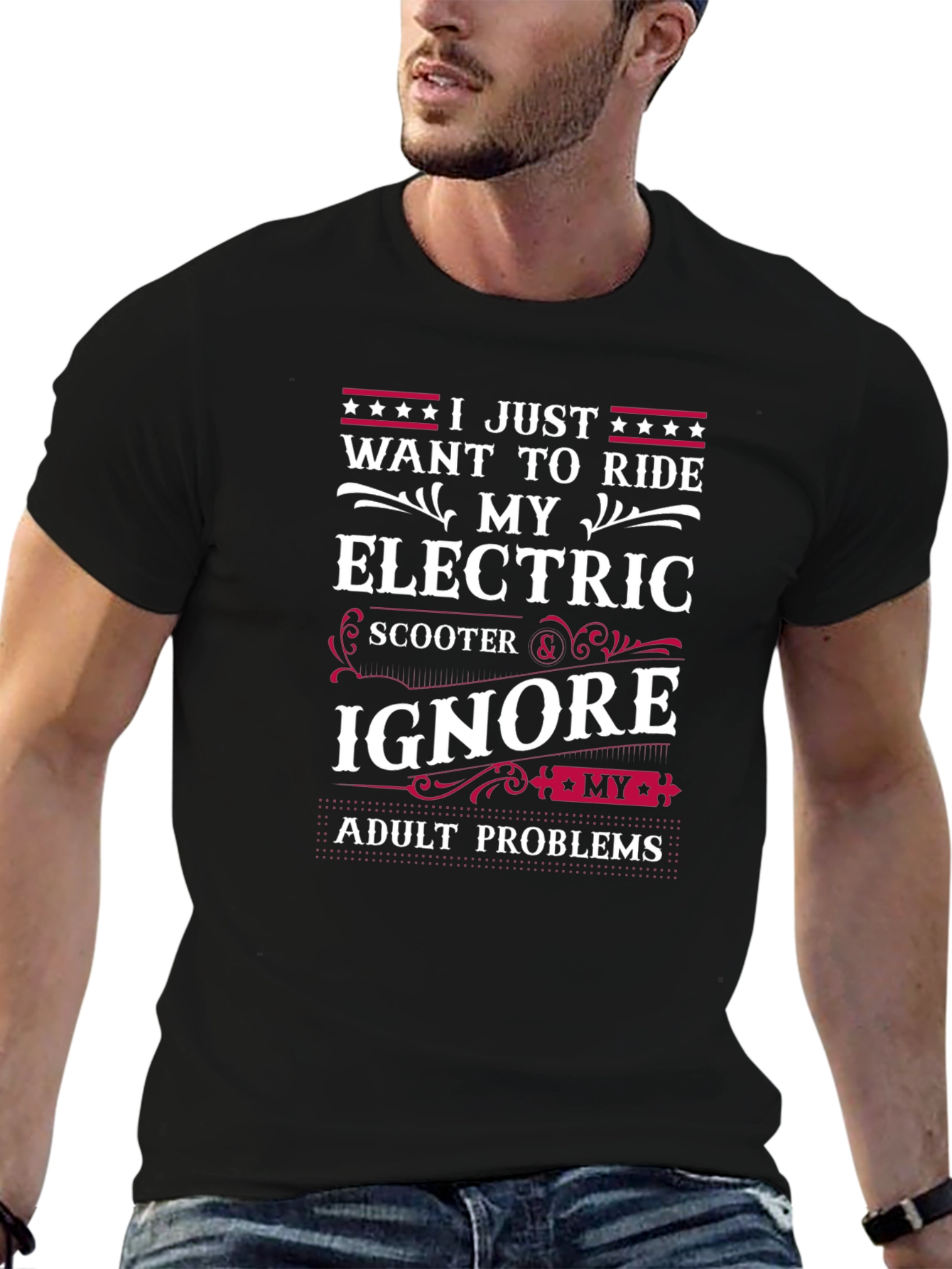 Electric Scooter Rider T-Shirt - Ignore Adult Problems
