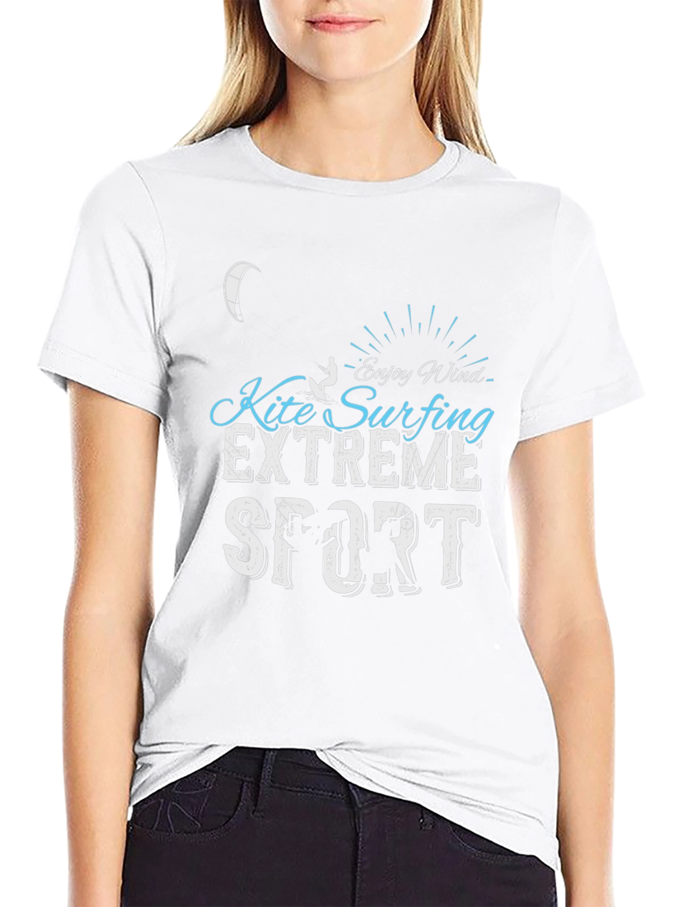 Kite Surfing Extreme Sport Black T-Shirt