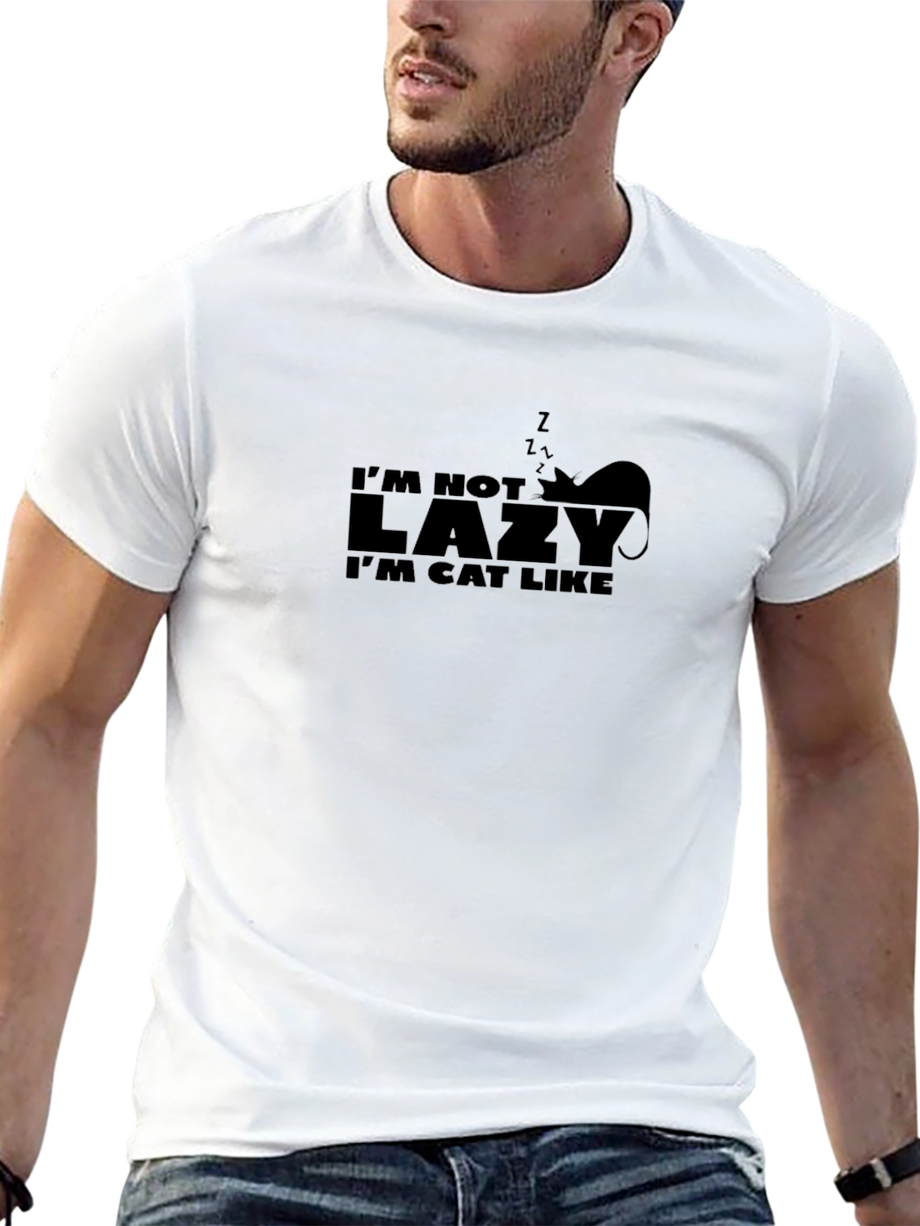 Im Not Lazy Im Cat Like Graphic Tee