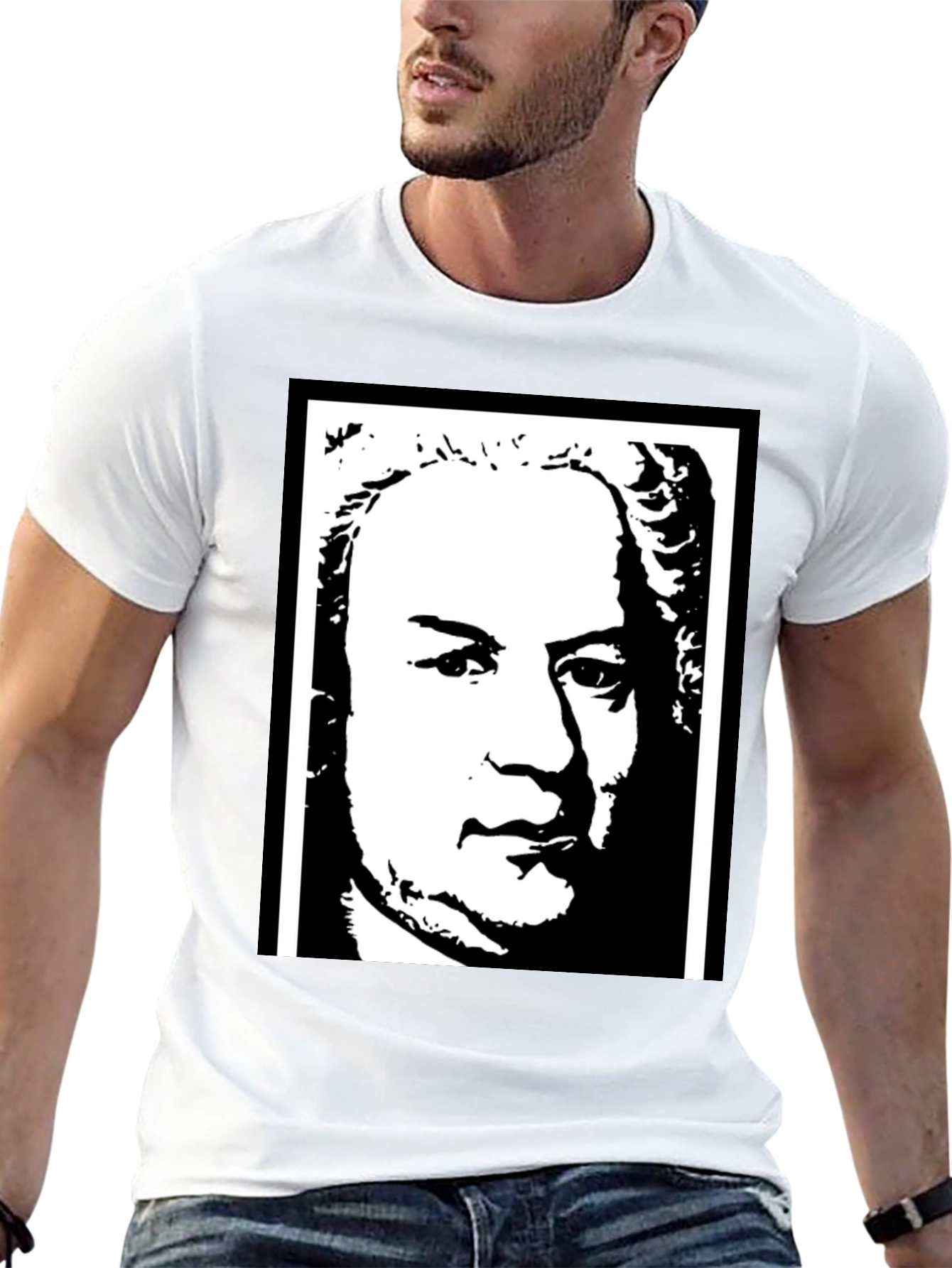 Bach Graphic Tee - Classic Composer Portrait T-Shirt