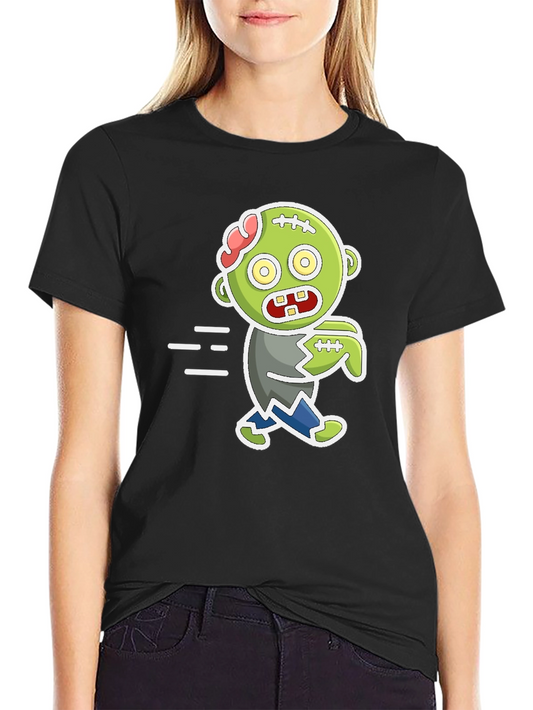 Cartoon Zombie Graphic T-Shirt - Halloween Fun