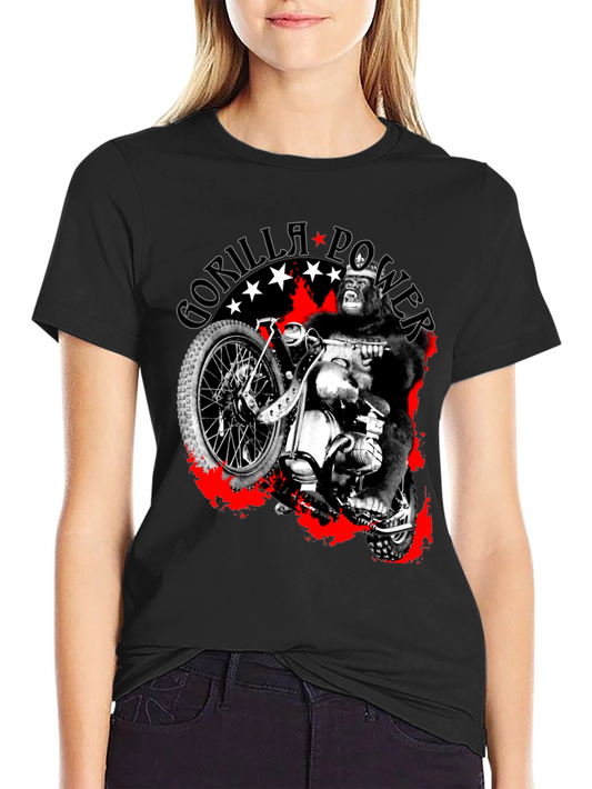 Gorilla Power Motorcycle Graphic T-Shirt