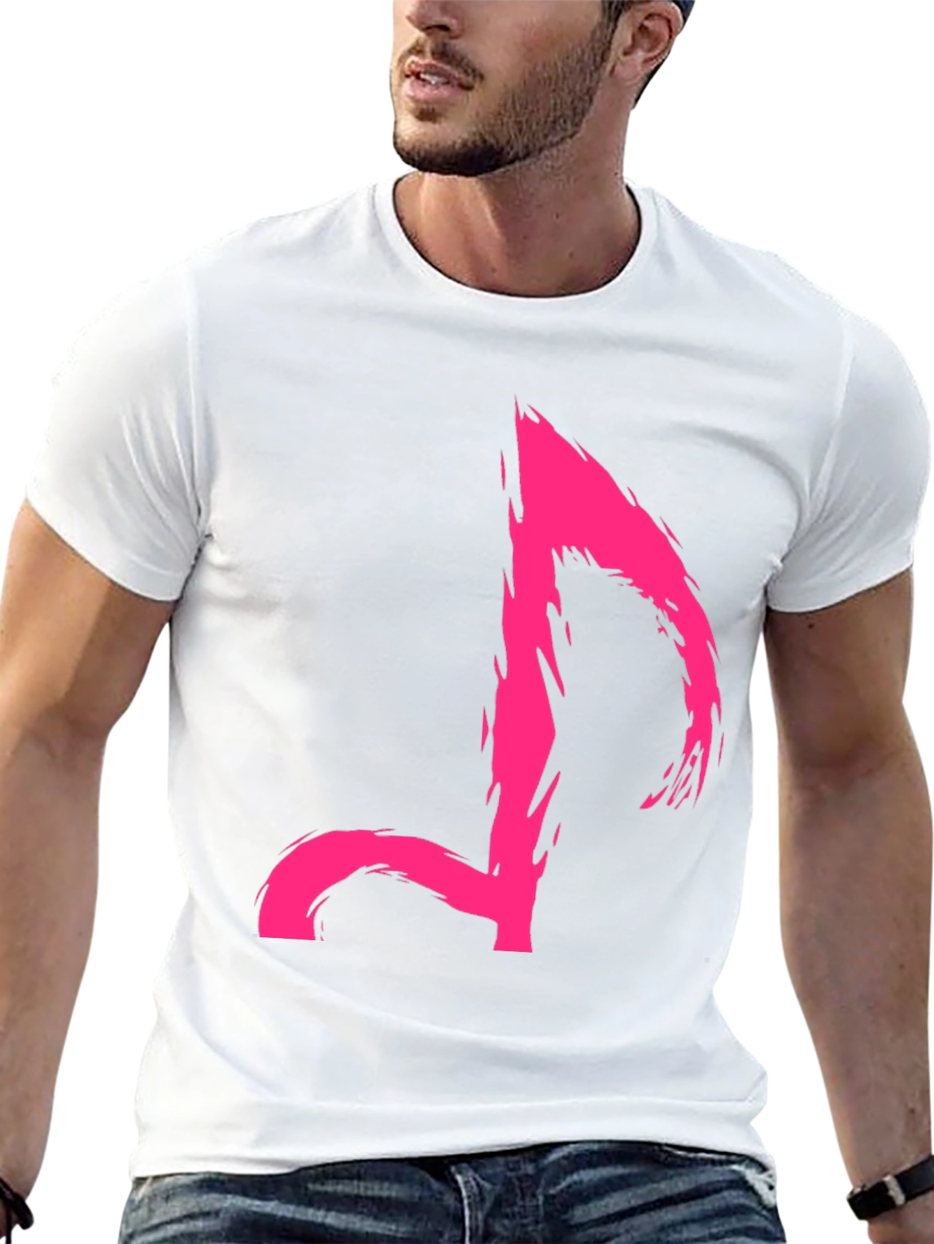 Edgy Pink Music Note Graphic Tee