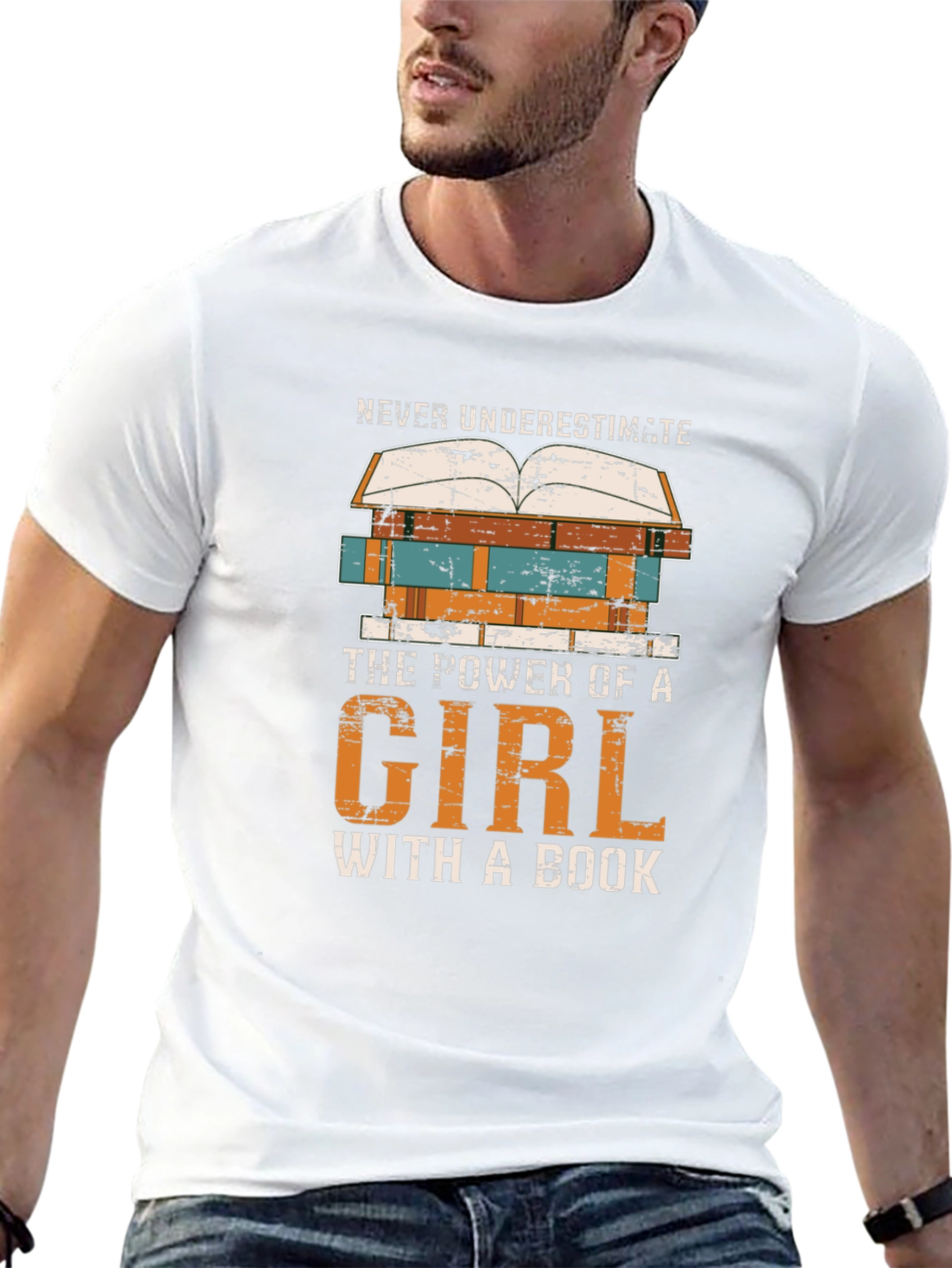 Never Underestimate Girl Book T-Shirt