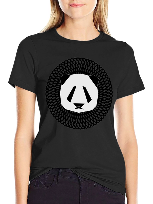 Geometric Panda Graphic Tee - Modern Animal Print