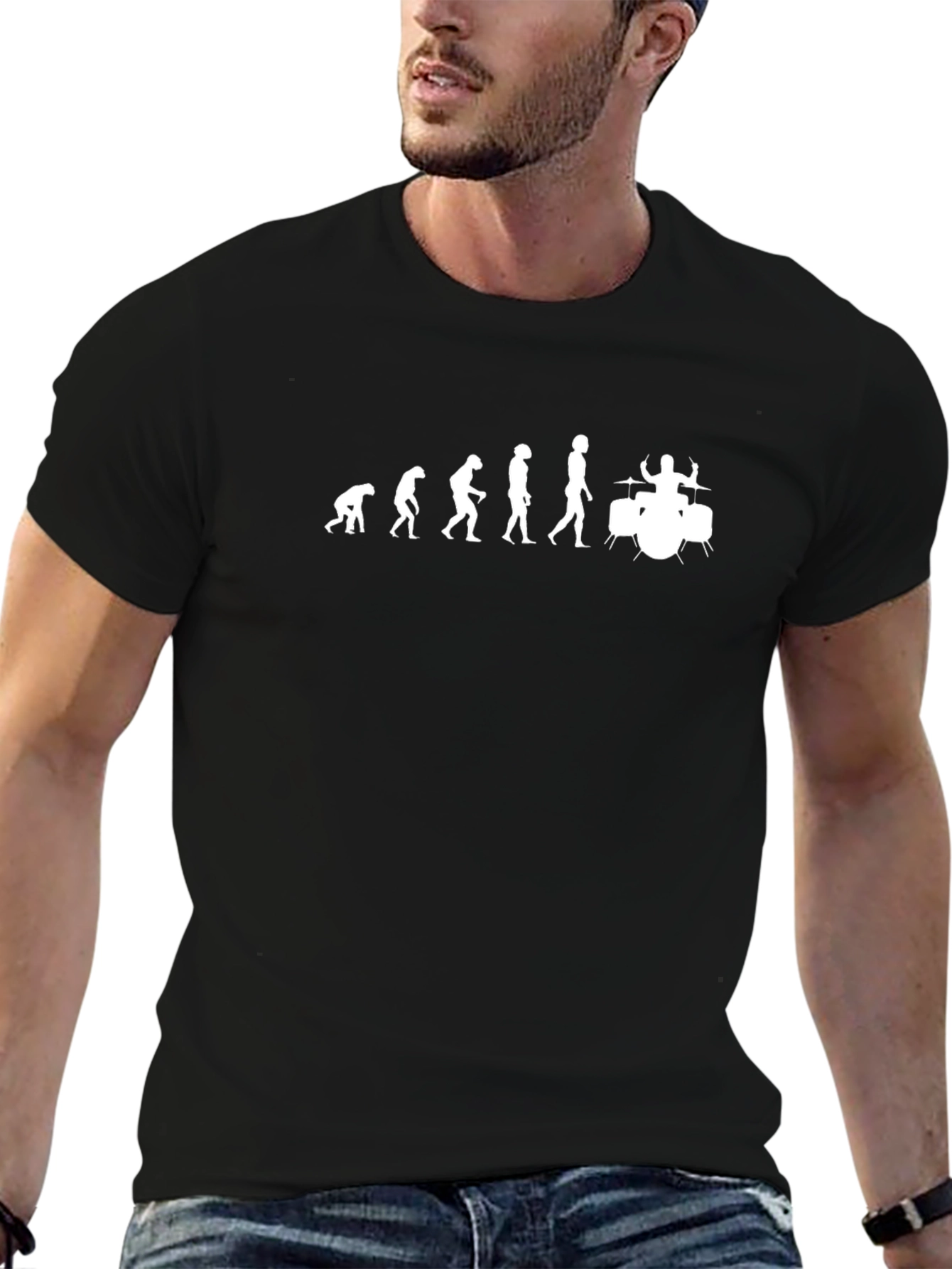 Evolution of Drummer T-Shirt - Black Cotton Tee