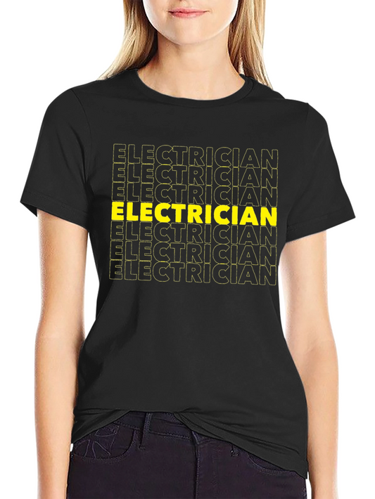 Electrician Graphic Tee - Black Crew Neck