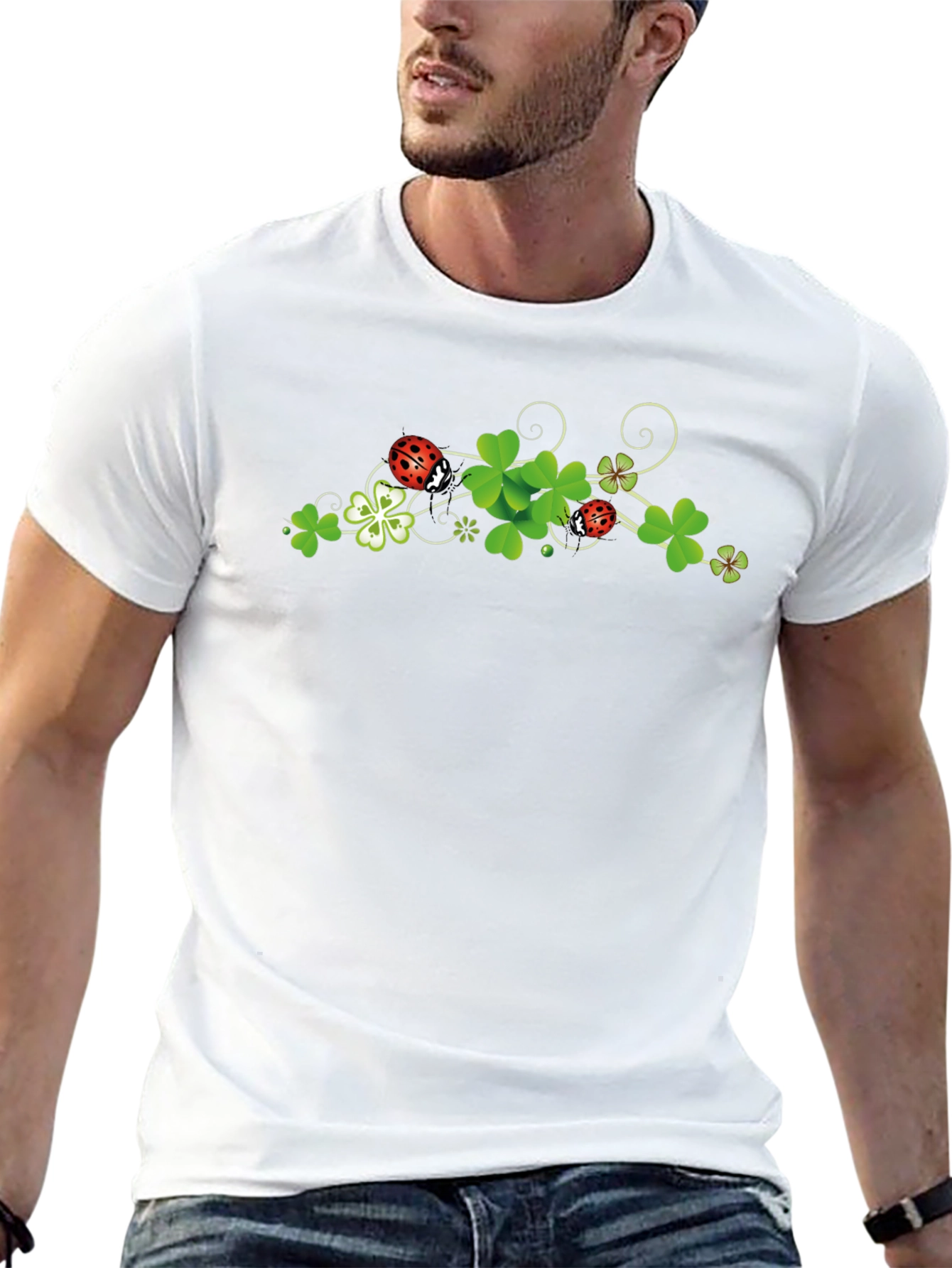 Lucky Ladybug Shamrock T-Shirt - Black