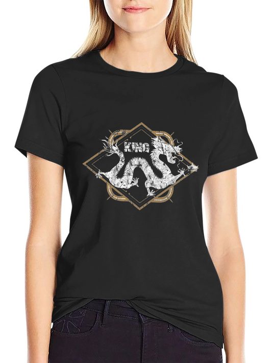 King Dragon Graphic Tee - Stylish Black T-Shirt for Men