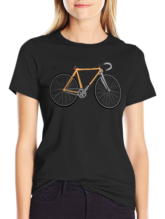 Classic Bike Graphic Tee - Black Cotton Bicycle Shirt