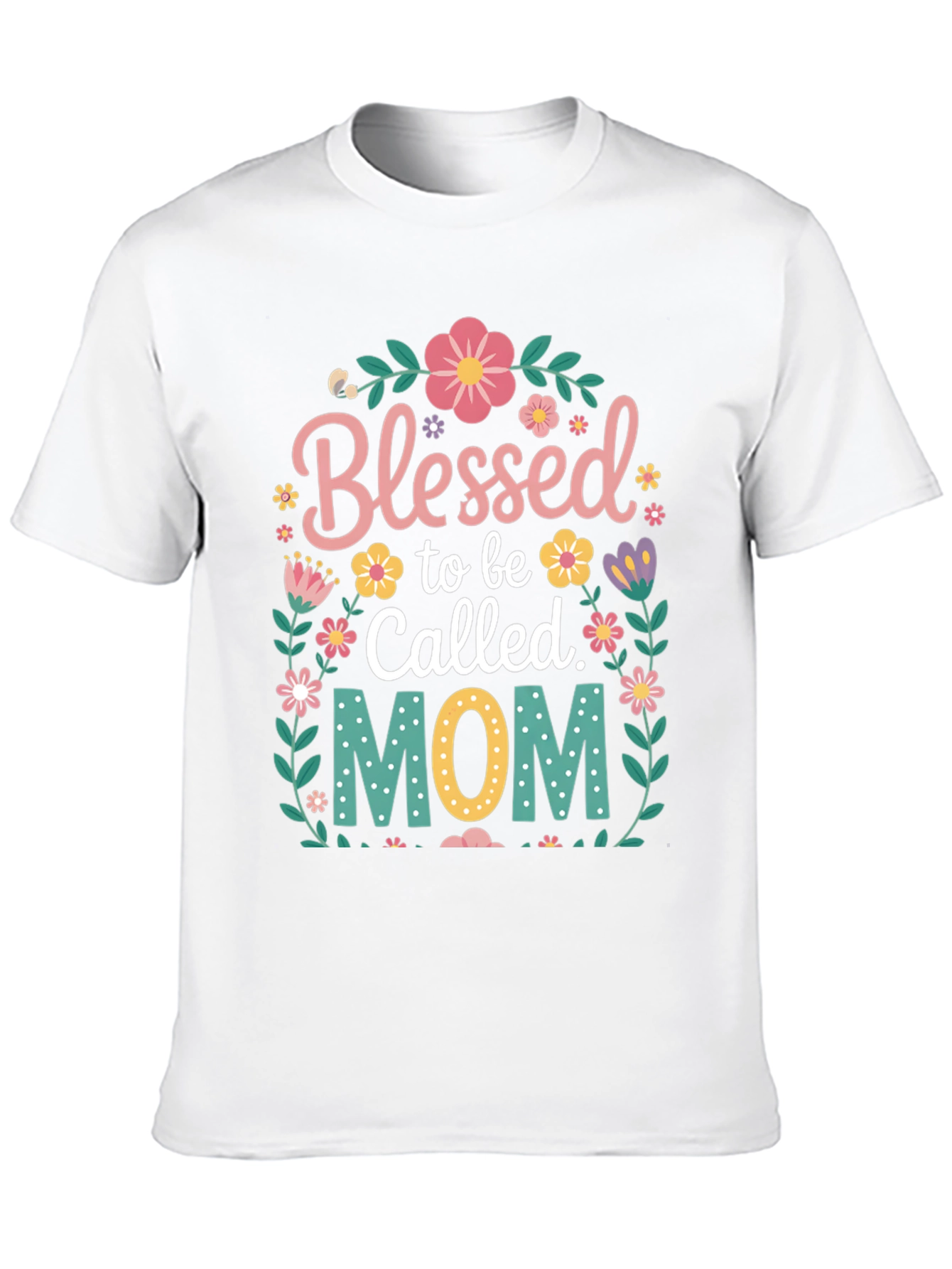 Blessed Mom Floral Graphic T-Shirt