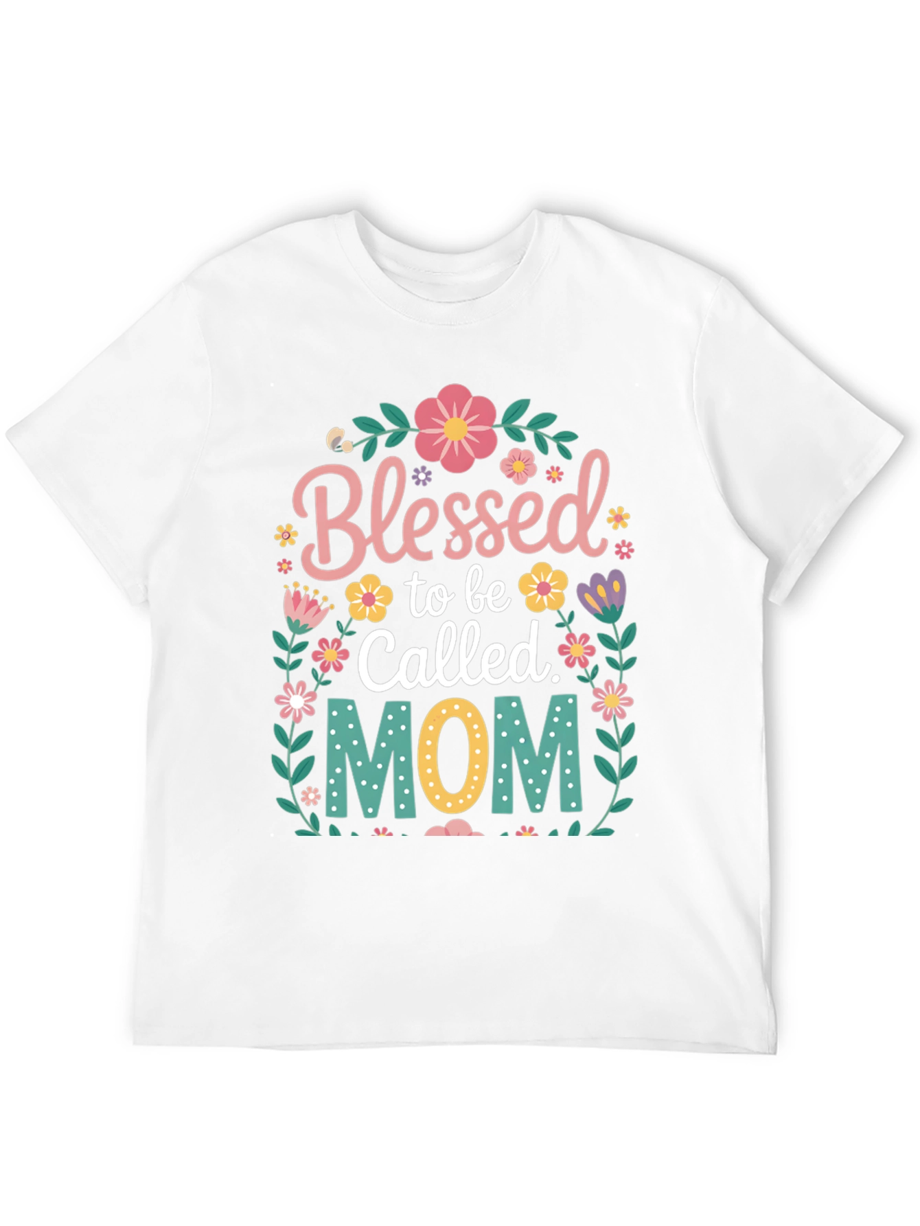 Blessed Mom Floral Graphic T-Shirt